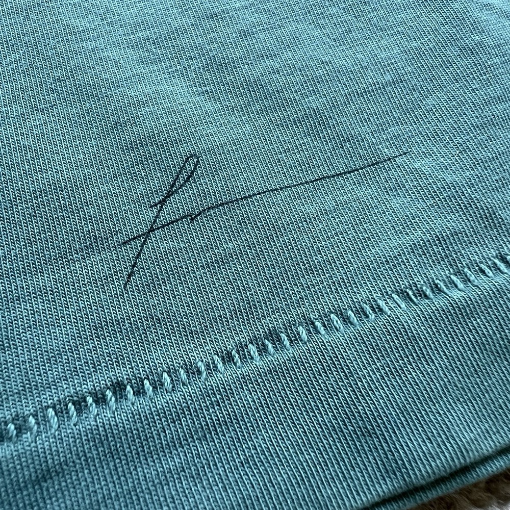 Frame‎ Men's Pima Cotton T-Shirt Green / Blue Single Stitch Size XL - Picture 3 of 6